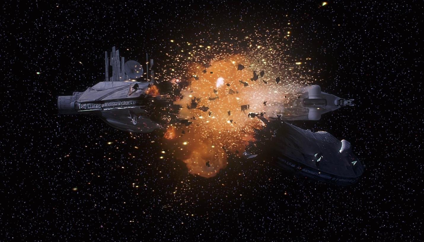 Droid command ship exploding
