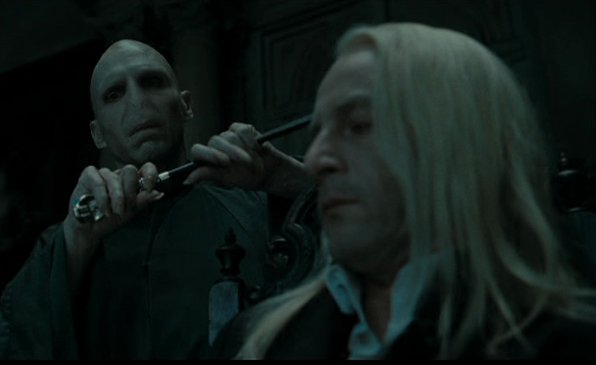 Voldemort, about to break Lucius's wand